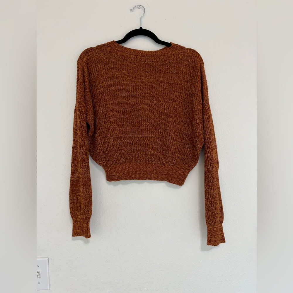 Garage Burnt Orange Fall Knit Cropped Sweater - Picture 2 of 9